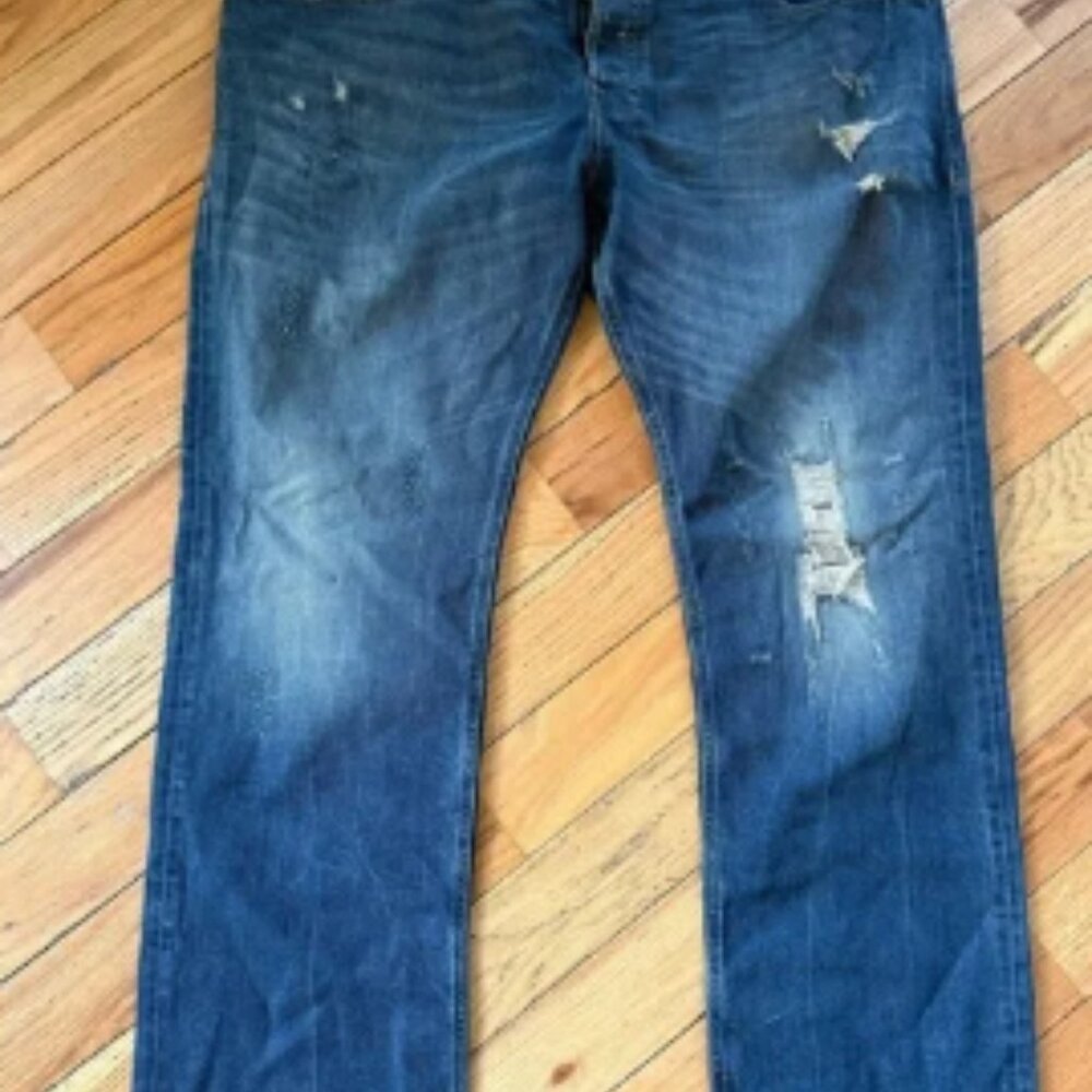 Diesel Zatiny Jeans Men’s Size W40 L32 Med Wash 083AC Regular Bootcut Distressed